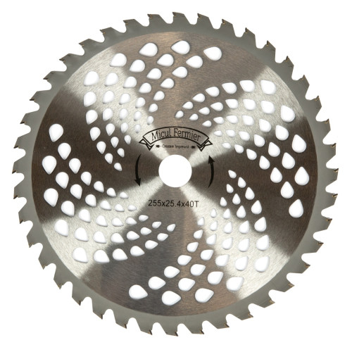 Disc motocoasa Micul Fermier, 40T, vidia, grosime 1mm, Ø255mm