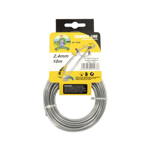 Fir motocoasa(trimmer) Micul Fermier, 2.4mm*10m, insertie metalica