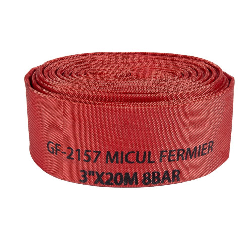 Furtun pompier 3" 20m 8bar fara capete ROSU