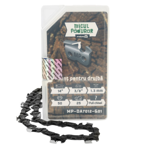 Lant Micul Padurar 14", pas 3/8", grosime pinten 1.3mm, 50 pinteni, 25 dinti, full-chisel