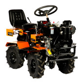 Motocultivator Ride-On Detoolz, 17CP, capacitate cilindrica 530 CC, motor 4 timpi, 4X4, 4 viteze, 2 cutii de viteze, pornire electrica
