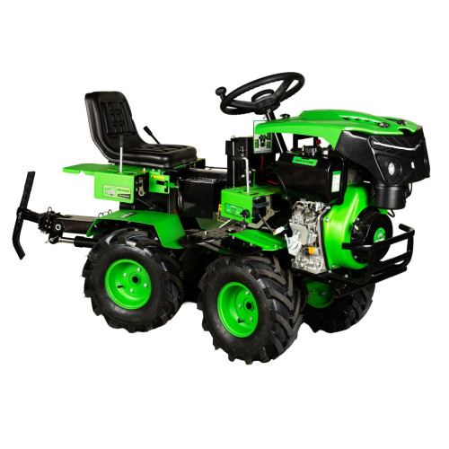 Motocultivator Ride-On Micul Fermier, 17CP, capacitate cilindrica 530 CC, motor 4 timpi, 4X4, 4 viteze, 2 cutii de viteze, pornire electrica, sistem hidraulic