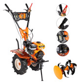 Motocultor Detoolz 8.5cp 212cc, benzina 4T, 3 viteze, pornire manuala, cu roti