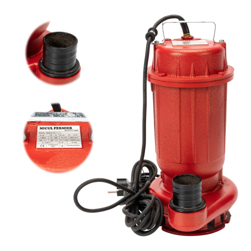 Pompa apa murdara Micul Fermier, 1.1 kW, debit maxim 15000 l/h, inaltime maxima de pompare 15m, corp pompa fonta