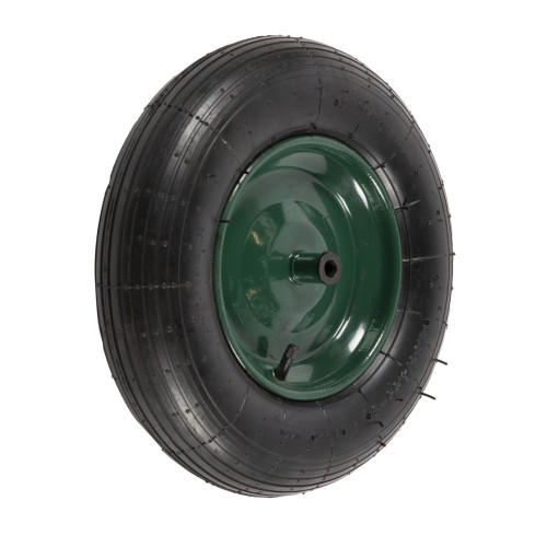Roata roaba Micul Fermier 4.00-8, diametru ax 14mm, janta verde