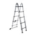 Scara telescopica dubla Detoolz, inaltime maxima 3.2m, 10 trepte, greutate maxima suportata 150 kg