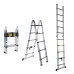 Scara telescopica dubla Detoolz, inaltime maxima 3.2m, 10 trepte, greutate maxima suportata 150 kg