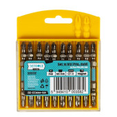 Set 10 biti impact dubli PH2 65mm Cr-V MAGNET, Detoolz