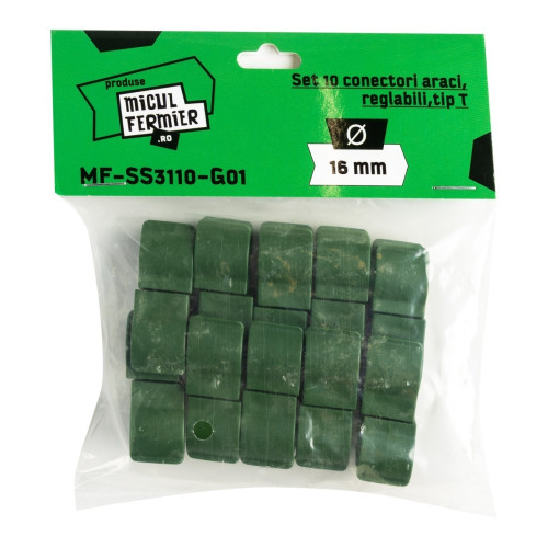 Set 10 conectori araci Micul Fermier tip T reglabili Ø16mm