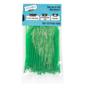 Set 100 bride plastic Detoolz 2.5x100mm UV VERDE