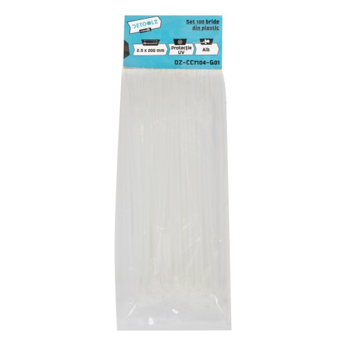 Set 100 bride plastic Detoolz 2.5x200mm UV ALB