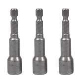 Set 3 tubulare Detoolz, prindere hexagonala 1/4", dimensiuni 10mm * 65mm, magnetice