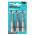 Set 3 tubulare Detoolz, prindere hexagonala 1/4", dimensiuni 10mm * 65mm, magnetice