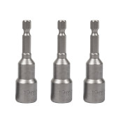 Set 3 tubulare Detoolz, prindere hexagonala 1/4", dimensiuni 12mm * 65mm, magnetice