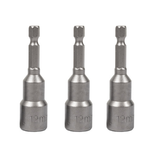 Set 3 tubulare Detoolz, prindere hexagonala 1/4", dimensiuni 12mm * 65mm, magnetice