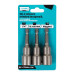 Set 3 tubulare Detoolz, prindere hexagonala 1/4", dimensiuni 12mm * 65mm, magnetice