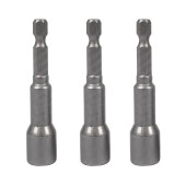 Set 3 tubulare Detoolz, prindere hexagonala 1/4", dimensiuni 8mm * 65mm, magnetice