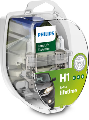 Set 2 becuri H1 12V 55W Long Life Ecovision Philips