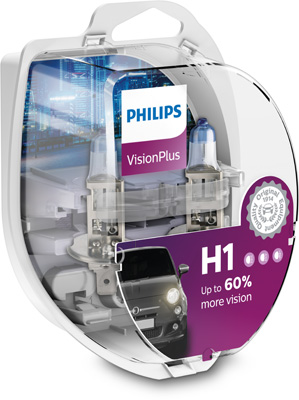 Set 2 becuri H1 12V 55W Vision Plus Philips